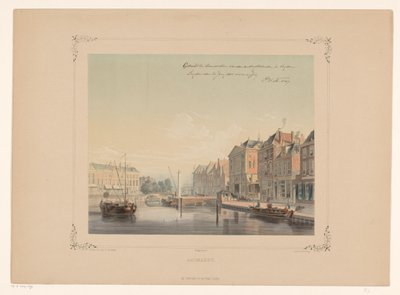 Widok na Aalmarkt w Leiden Aalmarkt (tytuł na obiekcie) autorstwa Gerardus Johannes Bos