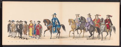 Maskarada studentów z Leiden, 1875 (tablica 15) Maskarada zorganizowana przez członków korpusu studenckiego Leiden 15 czerwca 1875 roku z okazji 300-lecia Leidsche Hoogeschool, przedstawiająca Leidsche Hoogeschool, przedstawioną na autorstwa Gerardus Johannes Bos