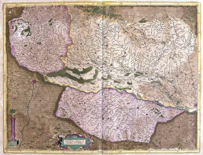 Alzacja, północna Francja (grawerowanie autorstwa Gerardus Mercator