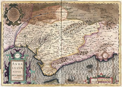 Andaluzja, Hiszpania (grawerowanie autorstwa Gerardus Mercator