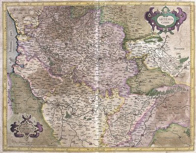 Artois, Francja (Grawerowanie autorstwa Gerardus Mercator