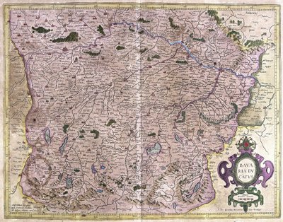 Bawaria, Niemcy (grawerowanie autorstwa Gerardus Mercator