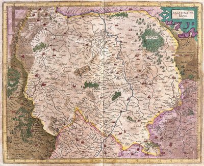 Region Bawarii i Dunaj, Niemcy (rycina autorstwa Gerardus Mercator