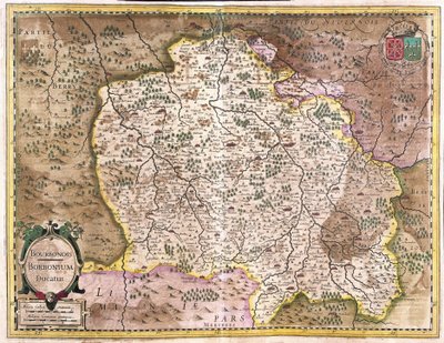 Bourbonnais, Francja (Grawerowanie autorstwa Gerardus Mercator