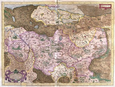 Brandenburgia i Berlin, Niemcy (grafika autorstwa Gerardus Mercator