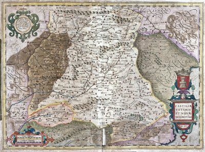 Kastylia z Madrytem i Toledo, Hiszpania (grawerowanie autorstwa Gerardus Mercator