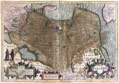 Azja Środkowa (grawerowanie autorstwa Gerardus Mercator
