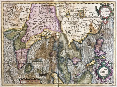Indie Wschodnie (grawerowanie autorstwa Gerardus Mercator
