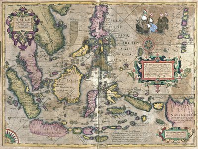Indie Wschodnie z Borneo i Filipinami (grafika autorstwa Gerardus Mercator