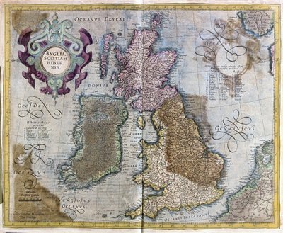 Anglia, Szkocja i Irlandia autorstwa Gerardus Mercator