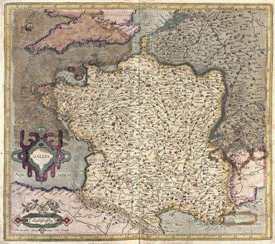 Francja (grawerowanie autorstwa Gerardus Mercator