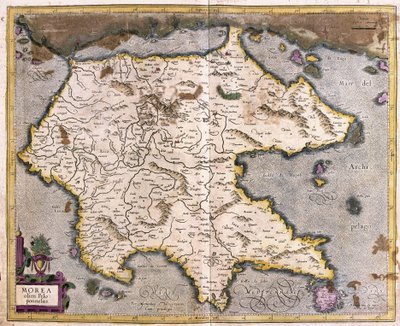 Grecja i Peloponez (grafika autorstwa Gerardus Mercator