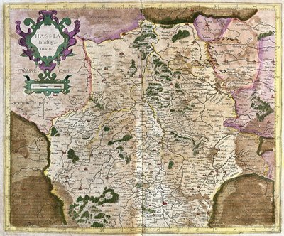 Hessen, Kassel, Niemcy (grawerowanie autorstwa Gerardus Mercator