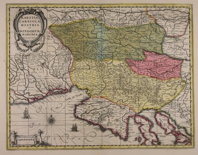 Karstia, Carniola, Histria et Windorum marchia autorstwa Gerardus Mercator