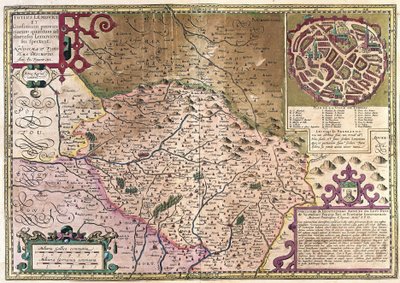 Limoge, Francja (grawerowanie autorstwa Gerardus Mercator