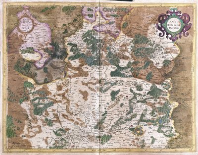 Lotaryngia, Francja (grawerowanie autorstwa Gerardus Mercator
