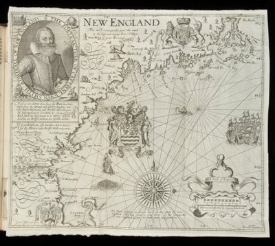 Mapa Nowej Anglii z Historii Mundi: lub Mercator’s Atlas, Londyn, 1635 autorstwa Gerardus Mercator
