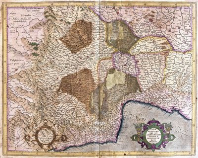 Piemond, Genua i Montserrat (grawerowanie autorstwa Gerardus Mercator