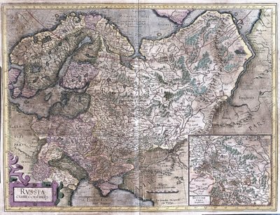 Rosja (grawerowanie autorstwa Gerardus Mercator