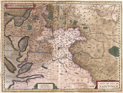 Saintonge z La Rochelle i Ile Oleron, Francja (grafika) autorstwa Gerardus Mercator
