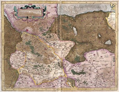 Saksonia i Meklemburgia, Niemcy (grawerowanie autorstwa Gerardus Mercator