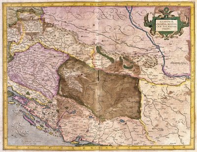 Sclavonia, Chorwacja, Bośnia i Dalmacja (grafika) autorstwa Gerardus Mercator