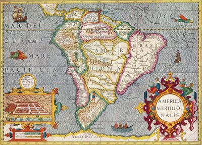 Ameryka Południowa Meridionalis: z Atlasu Gerardusa Mercatora, 1633, 1936 autorstwa Gerardus Mercator