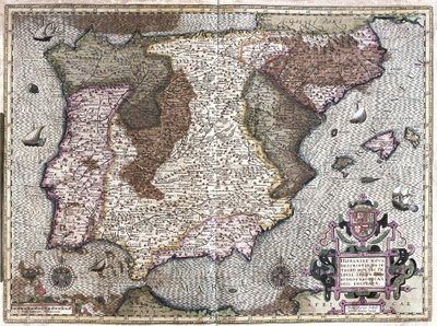 Hiszpania (grawerowanie autorstwa Gerardus Mercator