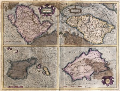 Wyspy Brytyjskie (grawerowanie autorstwa Gerardus Mercator