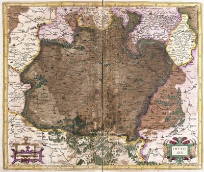 Turyngia, Niemcy (grawerowanie autorstwa Gerardus Mercator