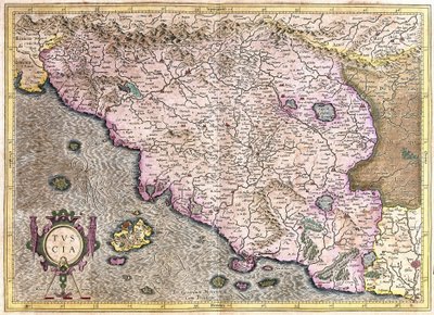 Toskania, Włochy (Grawerowanie autorstwa Gerardus Mercator
