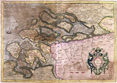 Zelandia, Holandia (grawerowanie autorstwa Gerardus Mercator