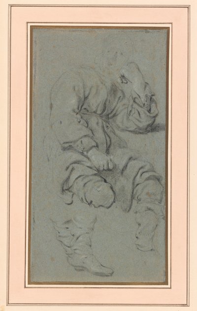 Studium siedzącego mężczyzny do postaci z obrazu Proroka Elizeusza i Szunamitki na Górze Karmel (Muzeum Narodowe, Warszawa inw. M.Ob.551 MNW) autorstwa Gerbrand van den Eeckhout