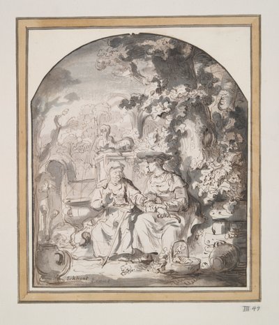Vertumnus i Pomona autorstwa Gerbrand van den Eeckhout