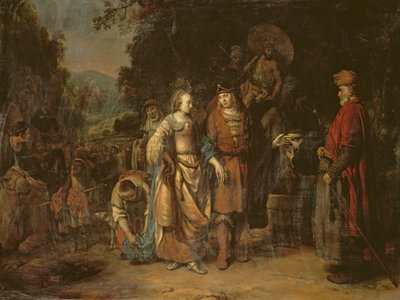 Izaak i Rebeka przy studni Lahai-roi autorstwa Gerbrandt van den Eeckhout