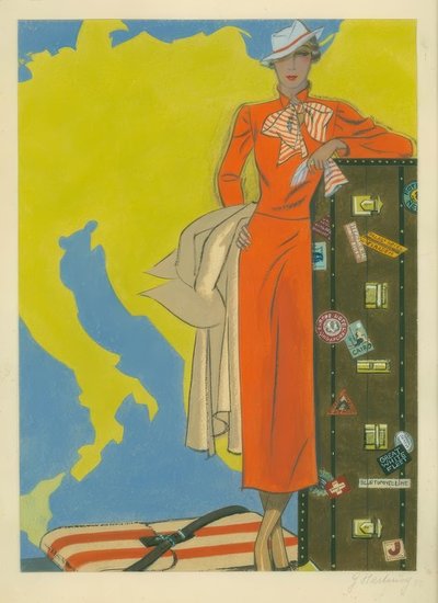 Moda damska 1932 / sukienka podróżna / Gerd Hartung autorstwa Gerd Hartung