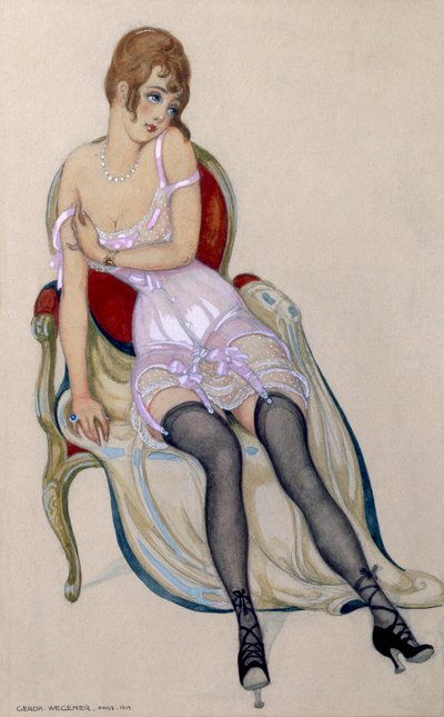 Pani w bieliźnie autorstwa Gerda Marie Frederike Wegener