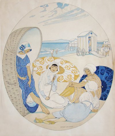 Rozmowa na duńskiej plaży autorstwa Gerda Wegener
