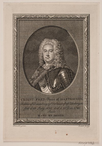 duński: Christian Frederik hrabia Haxthausen autorstwa Gerhard Ludvig Lahde