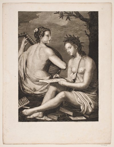 Terpsichore i Kalliope autorstwa Gerhard Ludvig Lahde