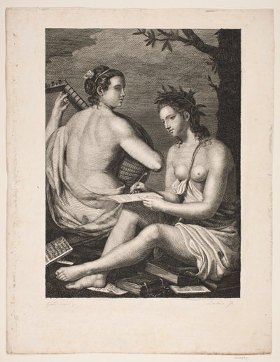 Terpsichore i Kalliope autorstwa Gerhard Ludvig Lahde