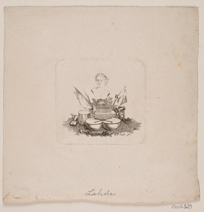 Winieta z popiersiem Sophron autorstwa Gerhard Ludvig Lahde