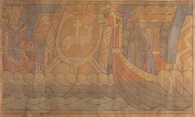 Rysunek folklorystyczny, 1895-1898. autorstwa Gerhard Munthe