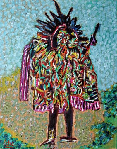 Cameleon Shaman, 2020 (olej na płótnie) autorstwa Gerhardt Isringhaus