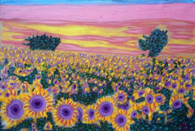 Sunflower Field, 2024 (olej na płótnie) autorstwa Gerhardt Isringhaus