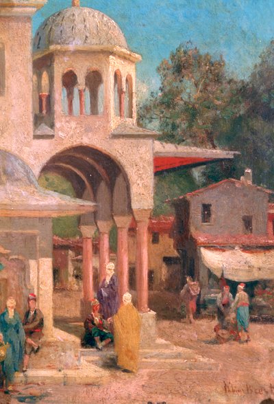 „Poza meczetem”, 1823-1900 autorstwa Germain Fabien Brest