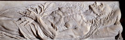 Elementy pomnika nagrobnego Valentine Balbiani (1518-1572), żony Rene de Birague. Płaskorzeźba w marmurze autorstwa Germain Pilon