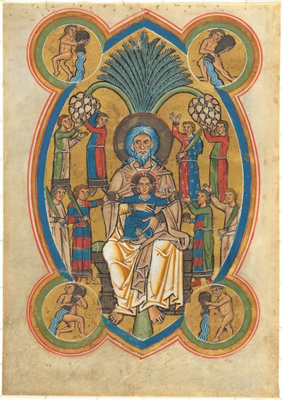 Raj z Chrystusem na łonie Abrahama autorstwa German 13th Century