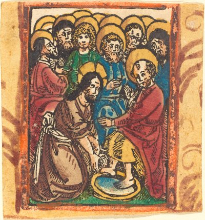 Chrystus obmywa stopy apostołom autorstwa German 15th Century