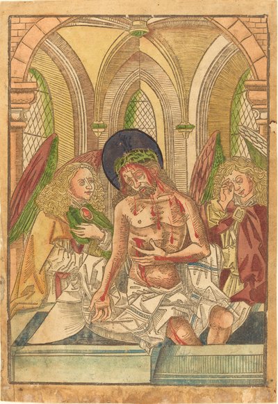 Chrystus w grobie z dwoma aniołami autorstwa German 15th Century